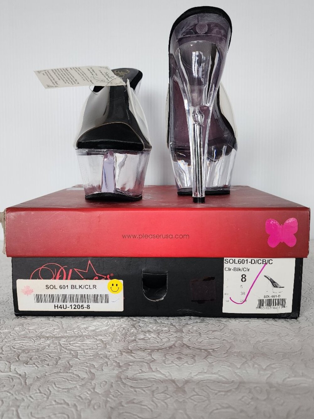 H4U-1205  Pleaser 601 Clear with "Springolator"